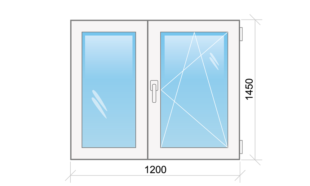 Металлопастиковое окно 1200х1450